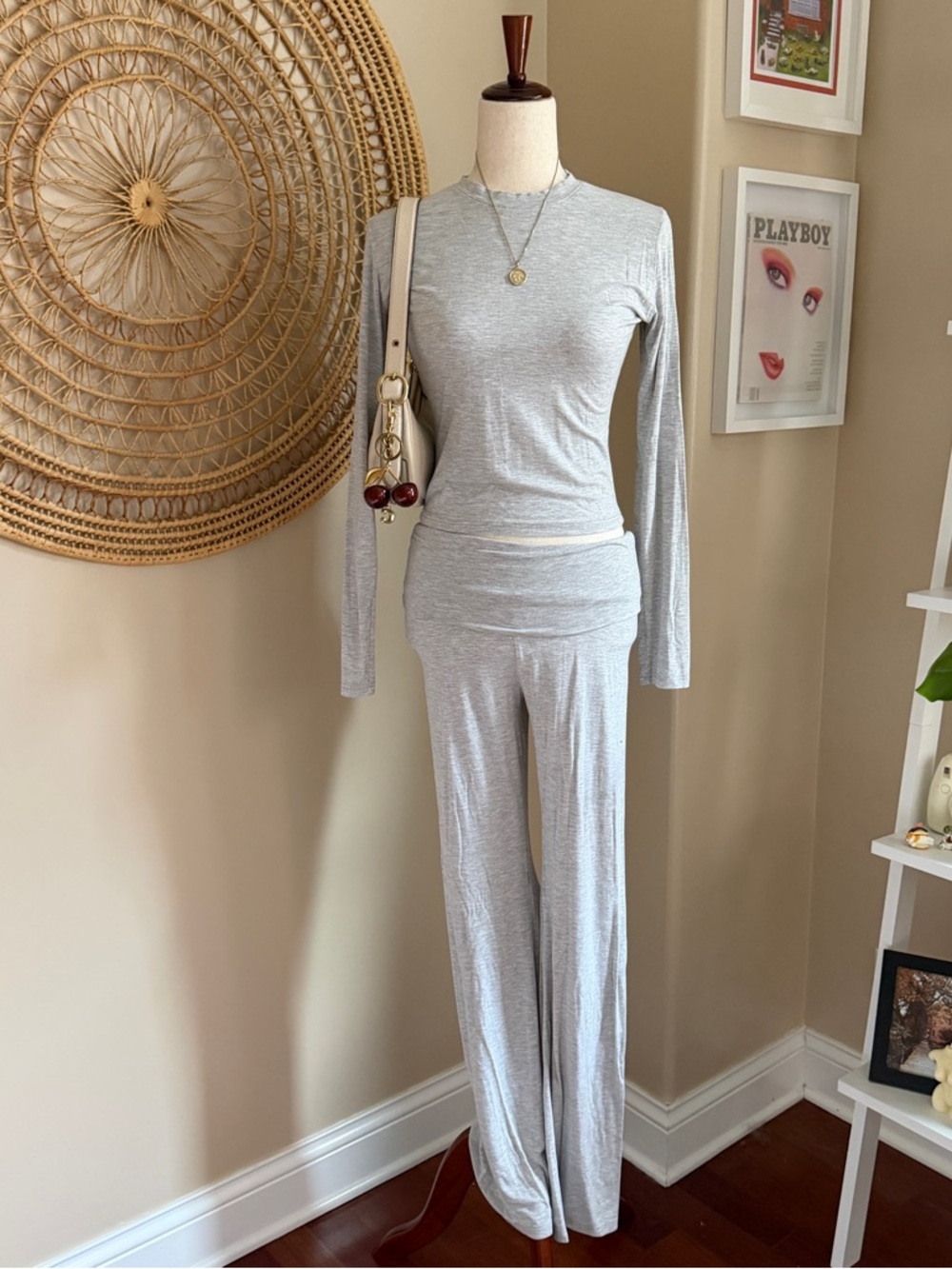 Amazon Grey long sleeve top and pants set
